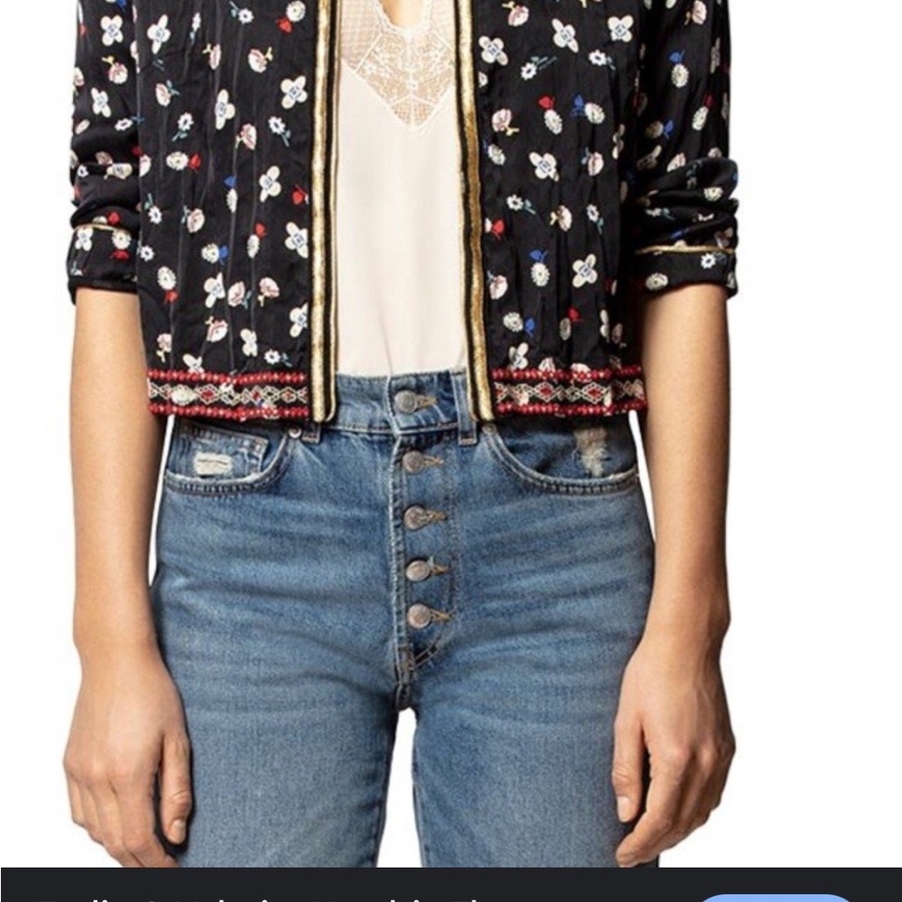 Zadig & Voltaire Vendrix Flower Print Jacket Size US Small (36) - Picture 2 of 9
